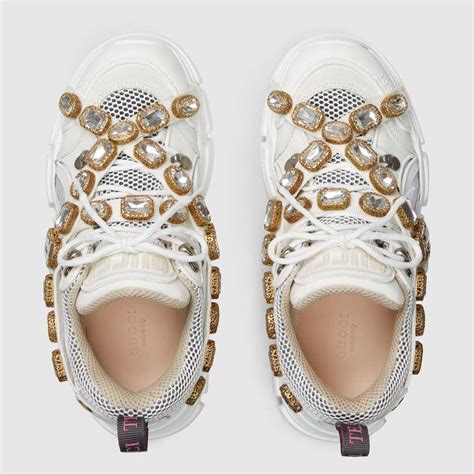 gucci crystal sneaker|gucci flashtrek sneakers with crystals.